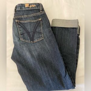 Kut from the Kloth Indigo Boyfriend Cropped Cuff  Ankle Jeans 2 Like New